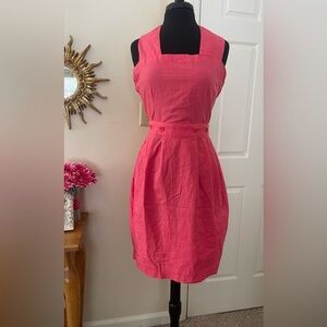 Vintage Chic Coral Midi Dress